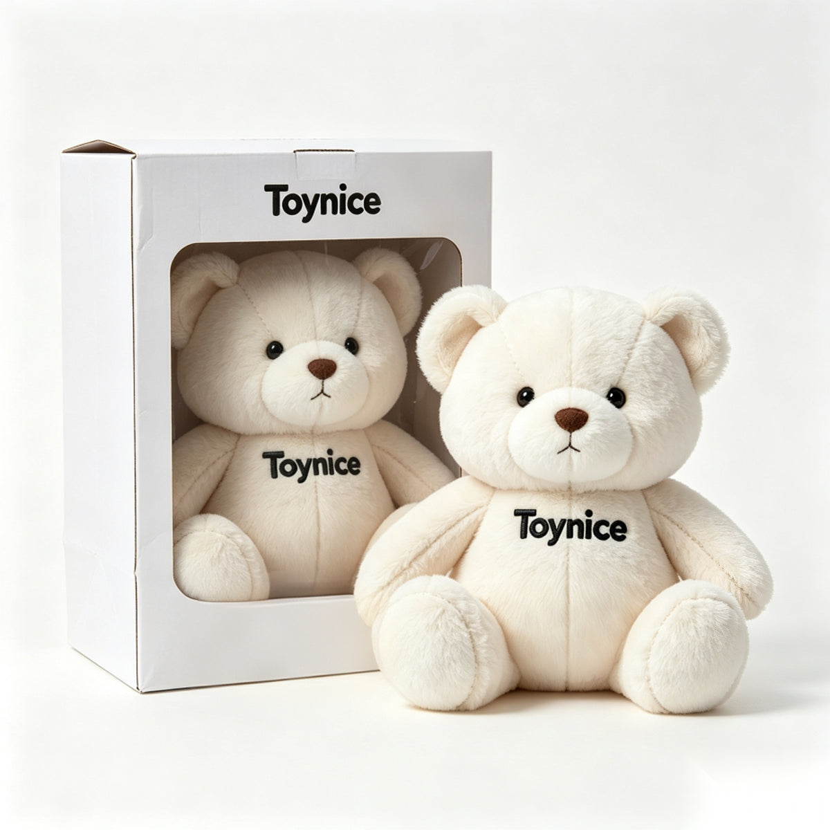 Toynice Sitting Teddy Bear Plush Toy, Soft Cuddly Stuffed Animal Bear Doll, Premium Gift-Packed Plush for Kids Adults
