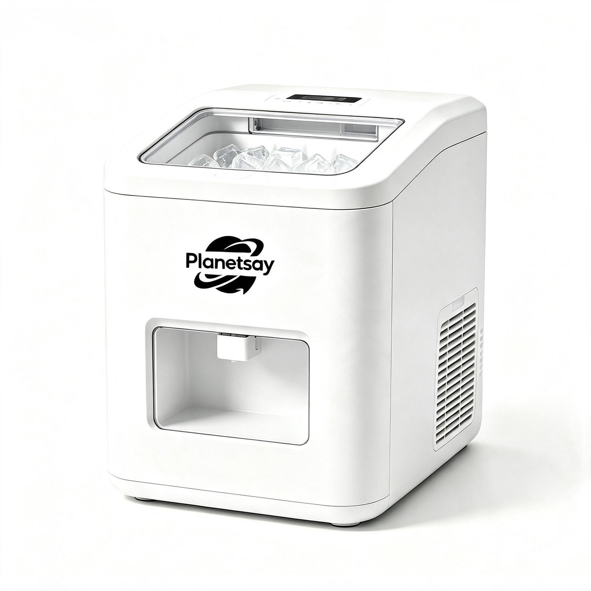 Planetsay Countertop Ice Maker Machine, Portable Automatic Ice Cube Maker with Ice‑Water Dispenser, Self‑Cleaning Household Ice Machine for Home, Kitchen, Bar & Party