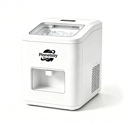 Planetsay Countertop Ice Maker Machine, Portable Automatic Ice Cube Maker with Ice‑Water Dispenser, Self‑Cleaning Household Ice Machine for Home, Kitchen, Bar & Party