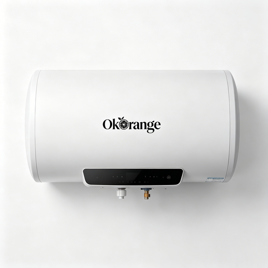 OkOrange Horizontal Storage Electric Water Heater, Digital Smart Control Tank Hot Water Heater, Anti-Leak Multi Safety Protection Water Boiler for Home Bathroom Apartment