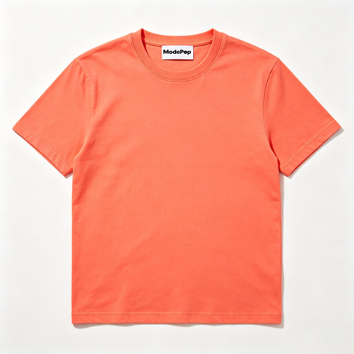 ModePop Crew Neck Short Sleeve T-Shirt, Soft Cotton Solid Color Cropped Tee, Unisex Casual Daily T-Shirt with Gift Box Packaging