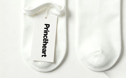 Princeheart Men’s White Crew Socks 4 Pairs Pack, Soft Breathable Ribbed Mid Calf Socks, Casual Daily Non-Slip Comfort Cotton Socks for Sports Work Walking