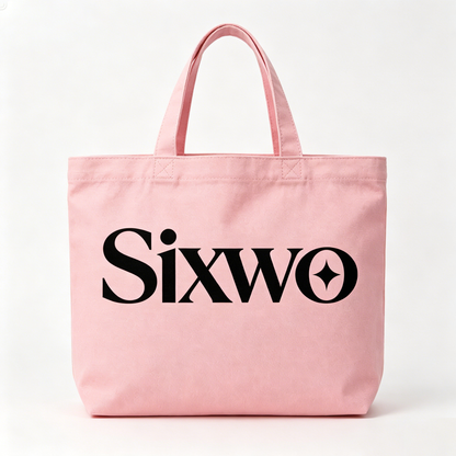 Sixwo Canvas Shopping Tote Bag, Large Capacity Reusable Cotton Canvas Shoulder Bag, Eco-Friendly Foldable Handbag for Grocery, School, Travel, Daily Work