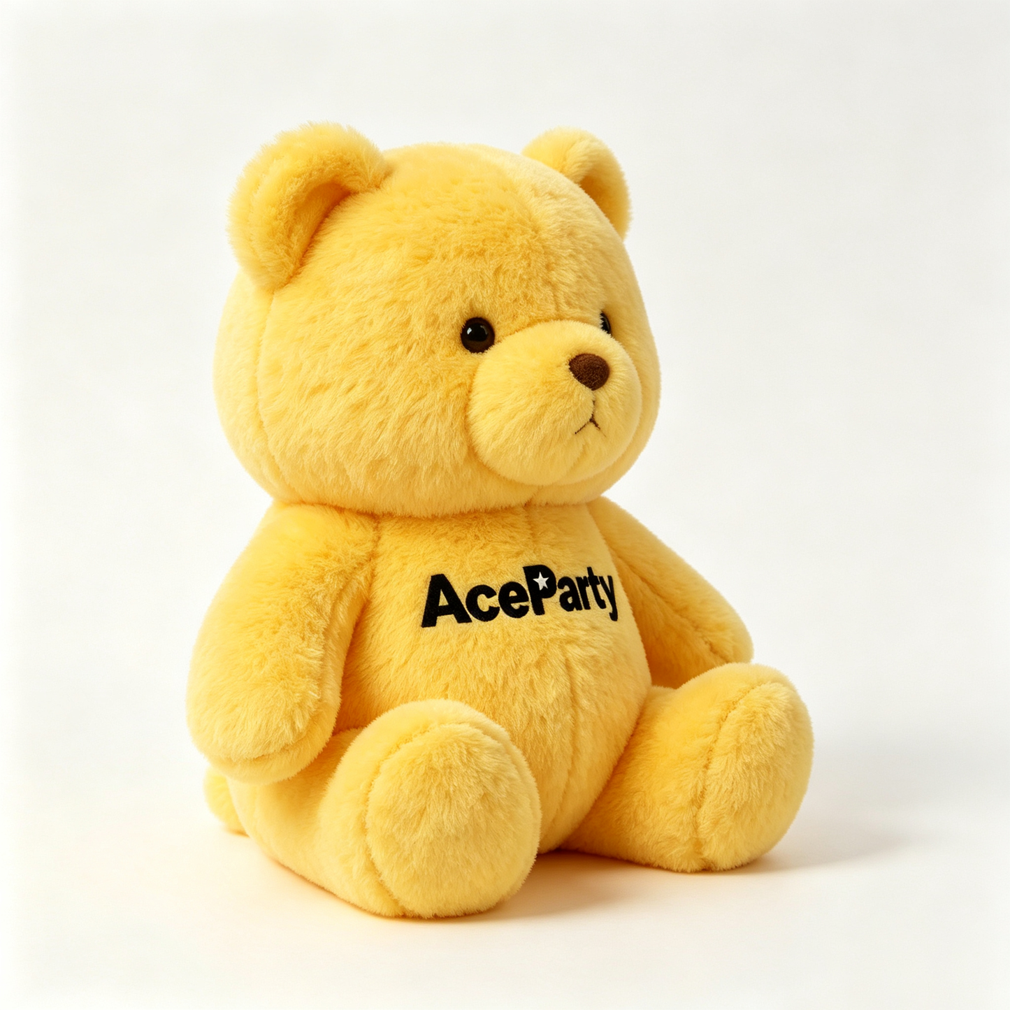 AceParty Cute Yellow Fluffy Bear Stuffed Plush Toy, Comfort Hugging Pillow for Bedroom Decor & Holiday Gift