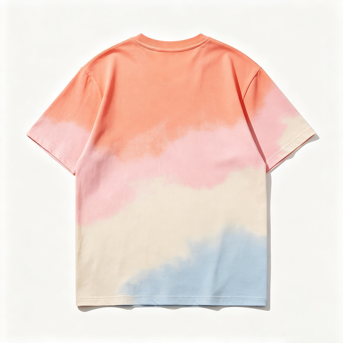 Oxyengine Tie Dye Short Sleeve T-Shirt, Soft Crew Neck Casual Tee, Sunset Cloud Gradient Loose Summer Top for Men Women Daily Wear