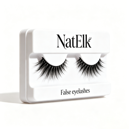 NatElk Fluffy Winged False Eyelashes, Dramatic Wispy Cat Eye Lashes, Lightweight Reusable Natural Volume Strip Lashes for Party Wedding Makeup