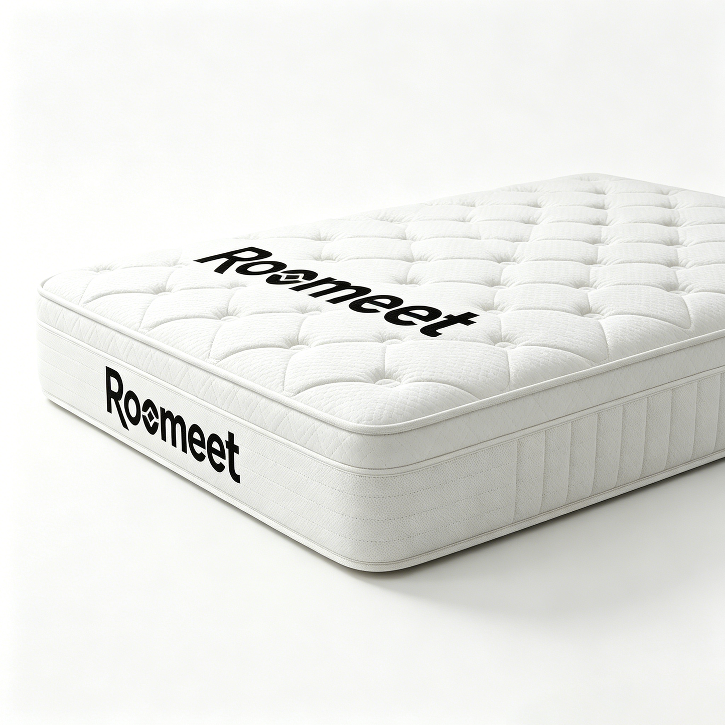 Roomeet Hybrid Pocket Coil Mattress, Medium Firm Euro Top Mattress with Breathable Knit Fabric, Motion Isolation Innerspring Mattress in a Box for Back Pain Relief