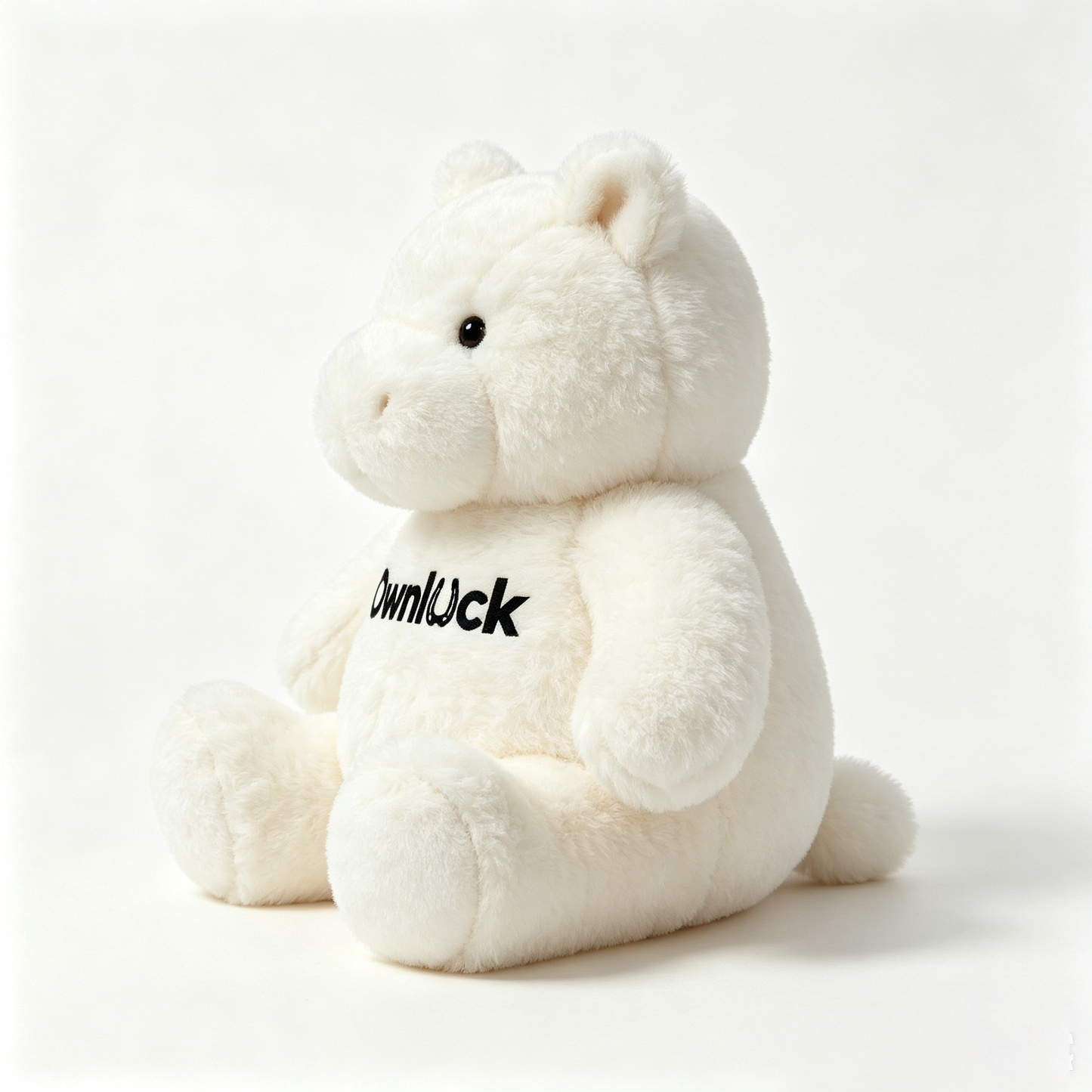 Ownluck Soft White Hippo Stuffed Animal Plush Toy, Fluffy Huggable Hippopotamus Plush Doll for Kids & Adults, Comfort Bedtime Companion Gift