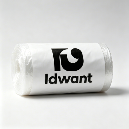 Idwant Clear Plastic Trash Bags on Roll, Heavy Duty Disposable Garbage Bags, Leak & Tear Resistant Multi-Purpose Waste Bags for Home Kitchen Office Bathroom