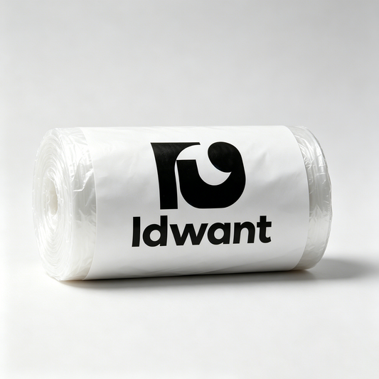 Idwant Clear Plastic Trash Bags on Roll, Heavy Duty Disposable Garbage Bags, Leak & Tear Resistant Multi-Purpose Waste Bags for Home Kitchen Office Bathroom