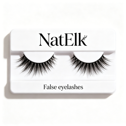 NatElk Fluffy Winged False Eyelashes, Dramatic Wispy Cat Eye Lashes, Lightweight Reusable Natural Volume Strip Lashes for Party Wedding Makeup