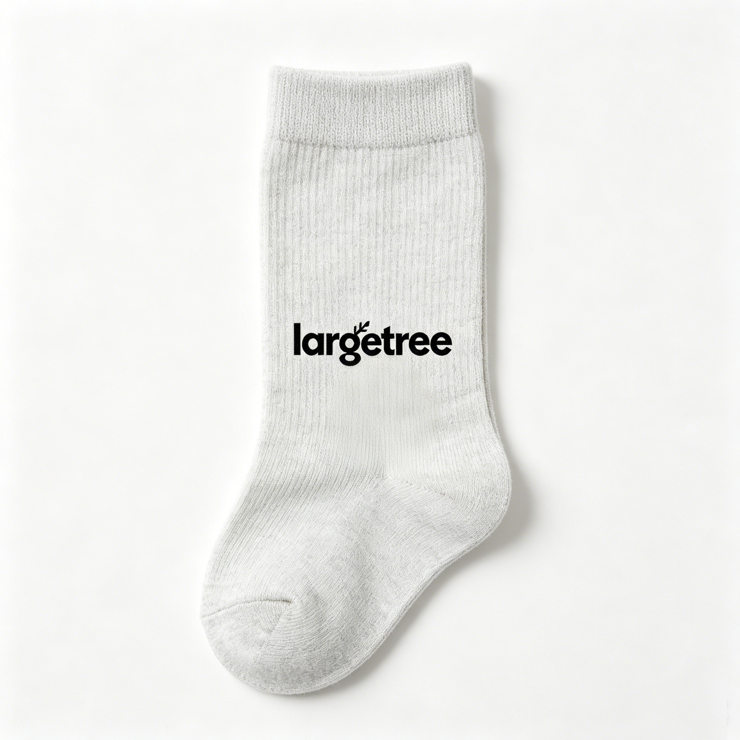 largetree Men’s Light Gray Ribbed Crew Socks 7 Pairs Pack, Soft Breathable Cotton Mid Calf Socks, Stretch Non Slip Casual Athletic Daily Socks Gift Box Set