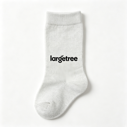 largetree Men’s Light Gray Ribbed Crew Socks 7 Pairs Pack, Soft Breathable Cotton Mid Calf Socks, Stretch Non Slip Casual Athletic Daily Socks Gift Box Set