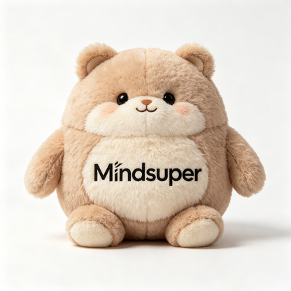 Mindsuper Round Chubby Bear Plush Stuffed Animal, Soft Fluffy Kawaii Teddy Bear Plushie, Cute Brown Bear Plush Toy Pillow for Bedroom Decor, Perfect Gift for Kids Girls Teens Birthday Christmas Valentine’s Day