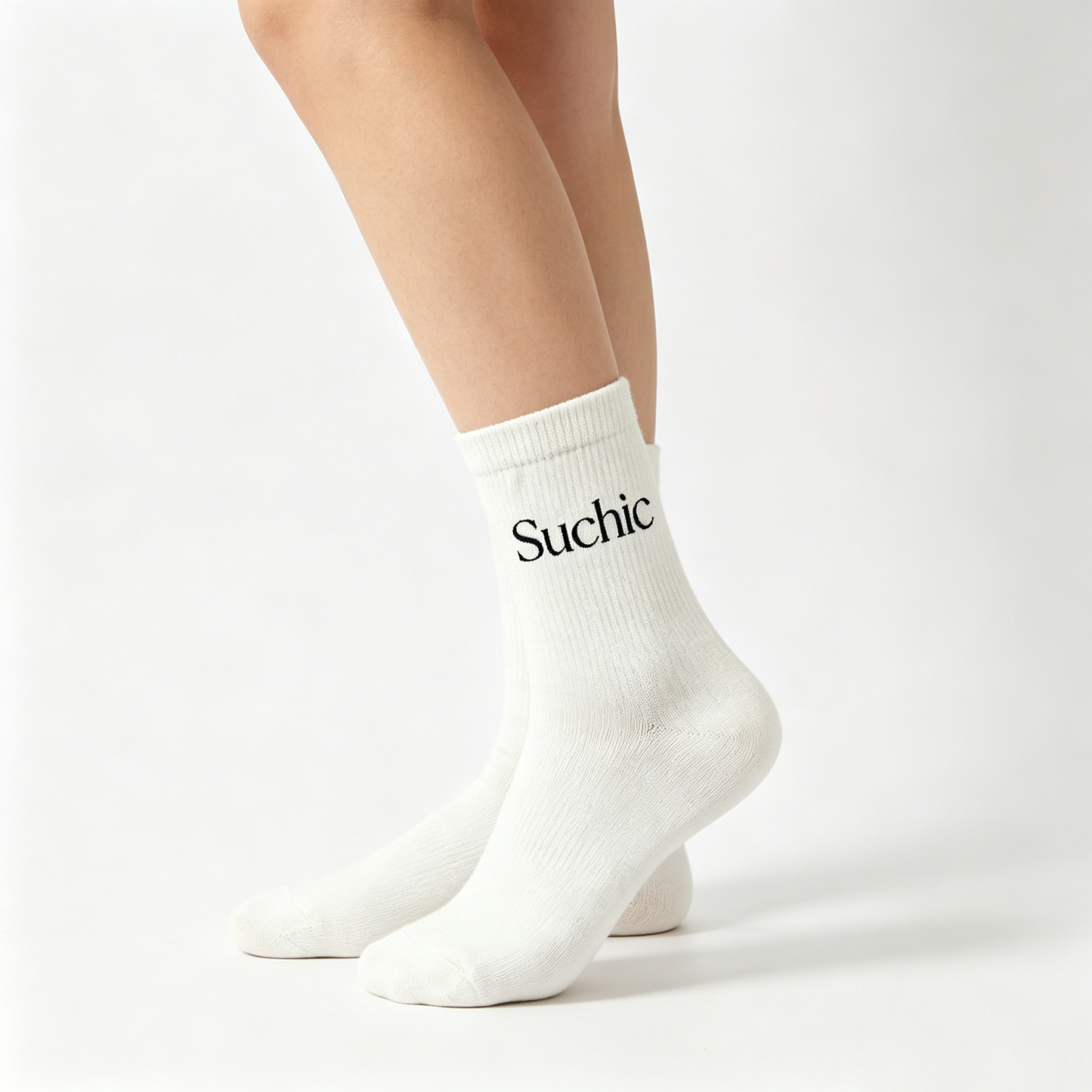 Suchic Classic Crew Socks for Men, 3-Pack Soft Breathable Casual Cotton Socks, Everyday Comfort White Socks for Daily Wear