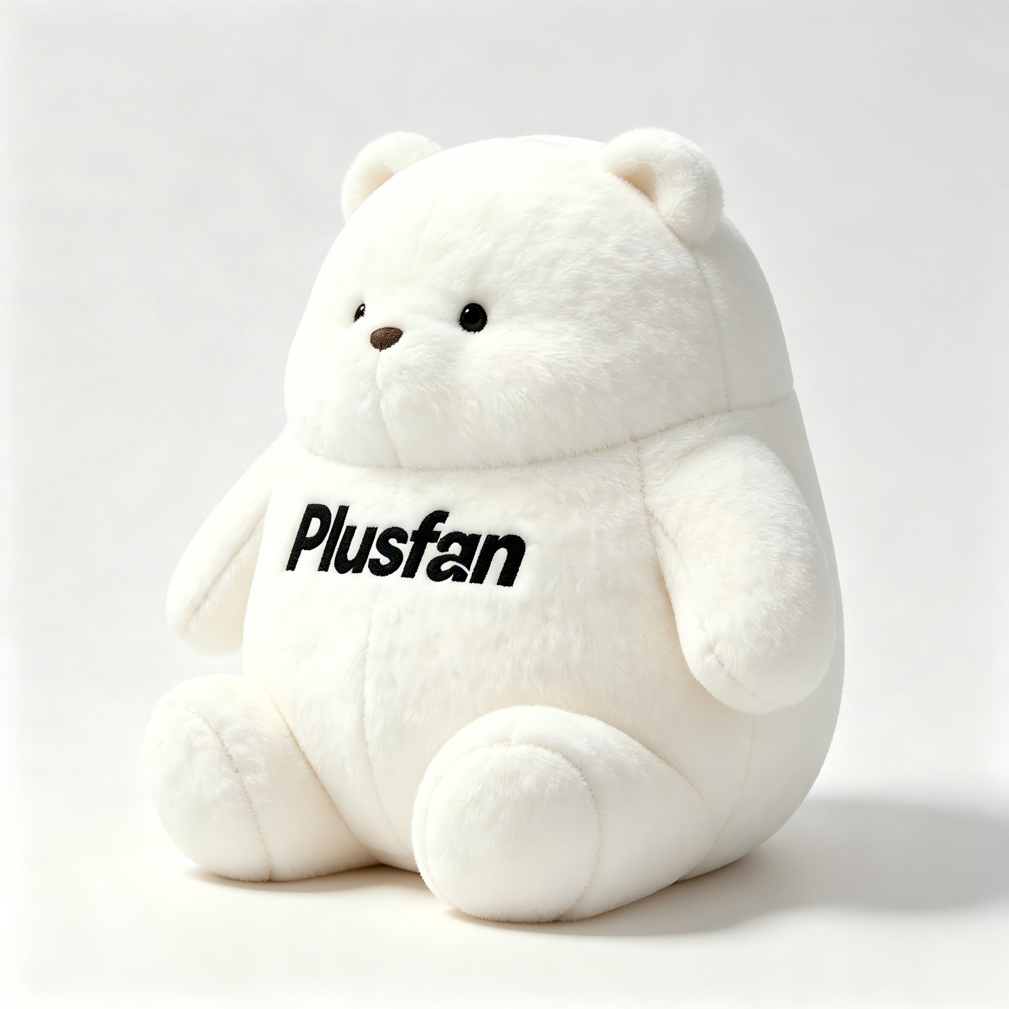 Plusfan Chubby White Bear Stuffed Animal Plush Toy, Soft Fluffy Round Bear Plush Pillow, Cute Huggable Plush Gift for Kids Adults Bedroom Decor