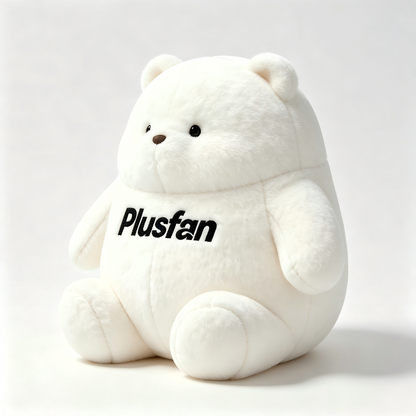 Plusfan Chubby White Bear Stuffed Animal Plush Toy, Soft Fluffy Round Bear Plush Pillow, Cute Huggable Plush Gift for Kids Adults Bedroom Decor