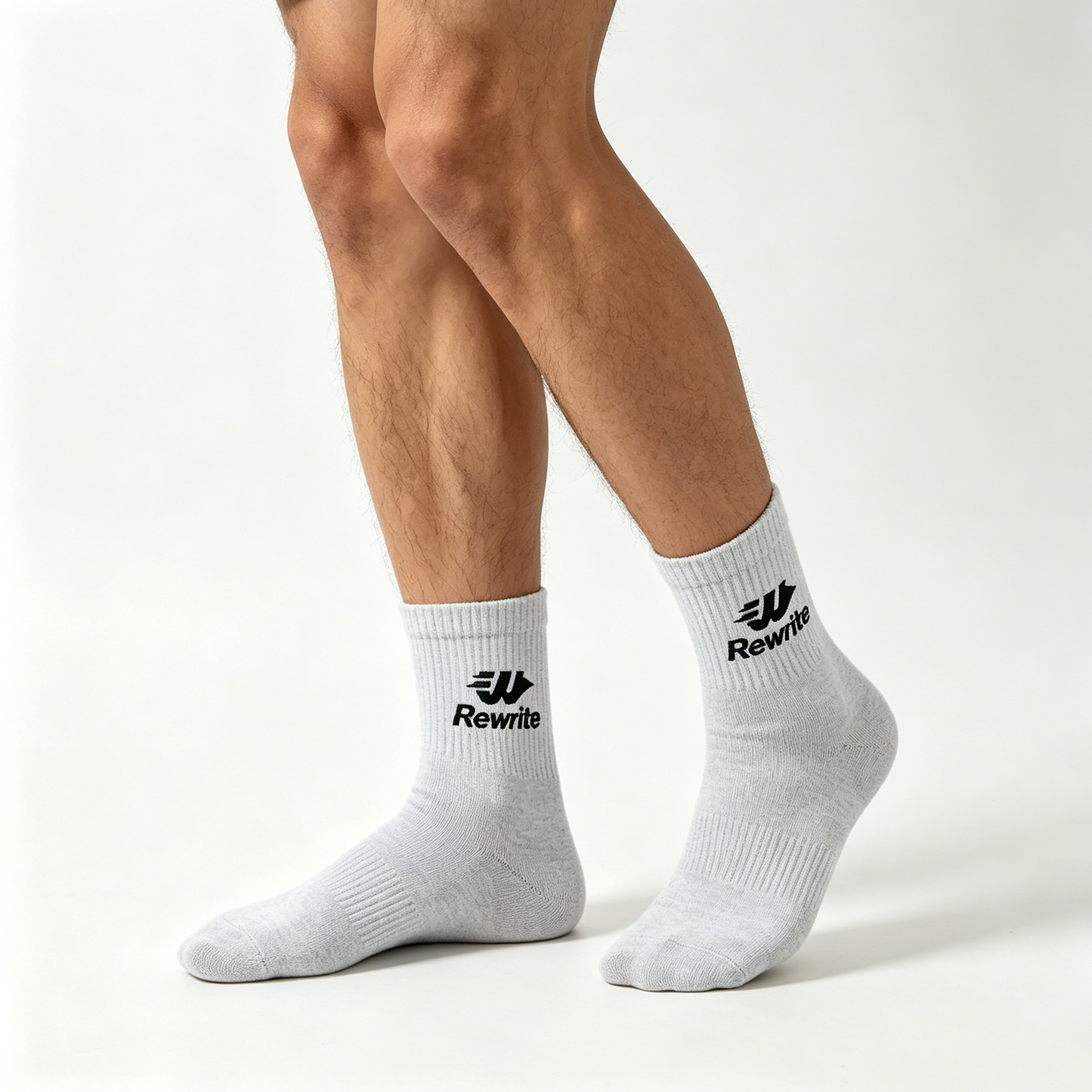 Rewrite Men's Cotton Mid-Calf Crew Socks, Breathable Athletic Sports Socks, Casual Daily Wear Socks 7 Pairs Pack
