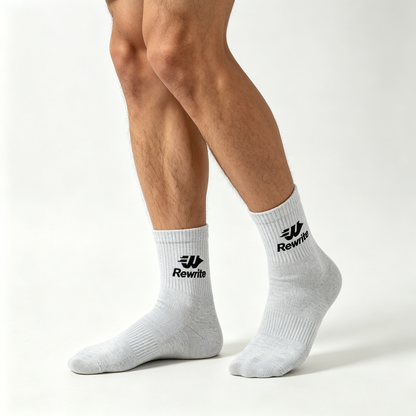 Rewrite Men's Cotton Mid-Calf Crew Socks, Breathable Athletic Sports Socks, Casual Daily Wear Socks 7 Pairs Pack
