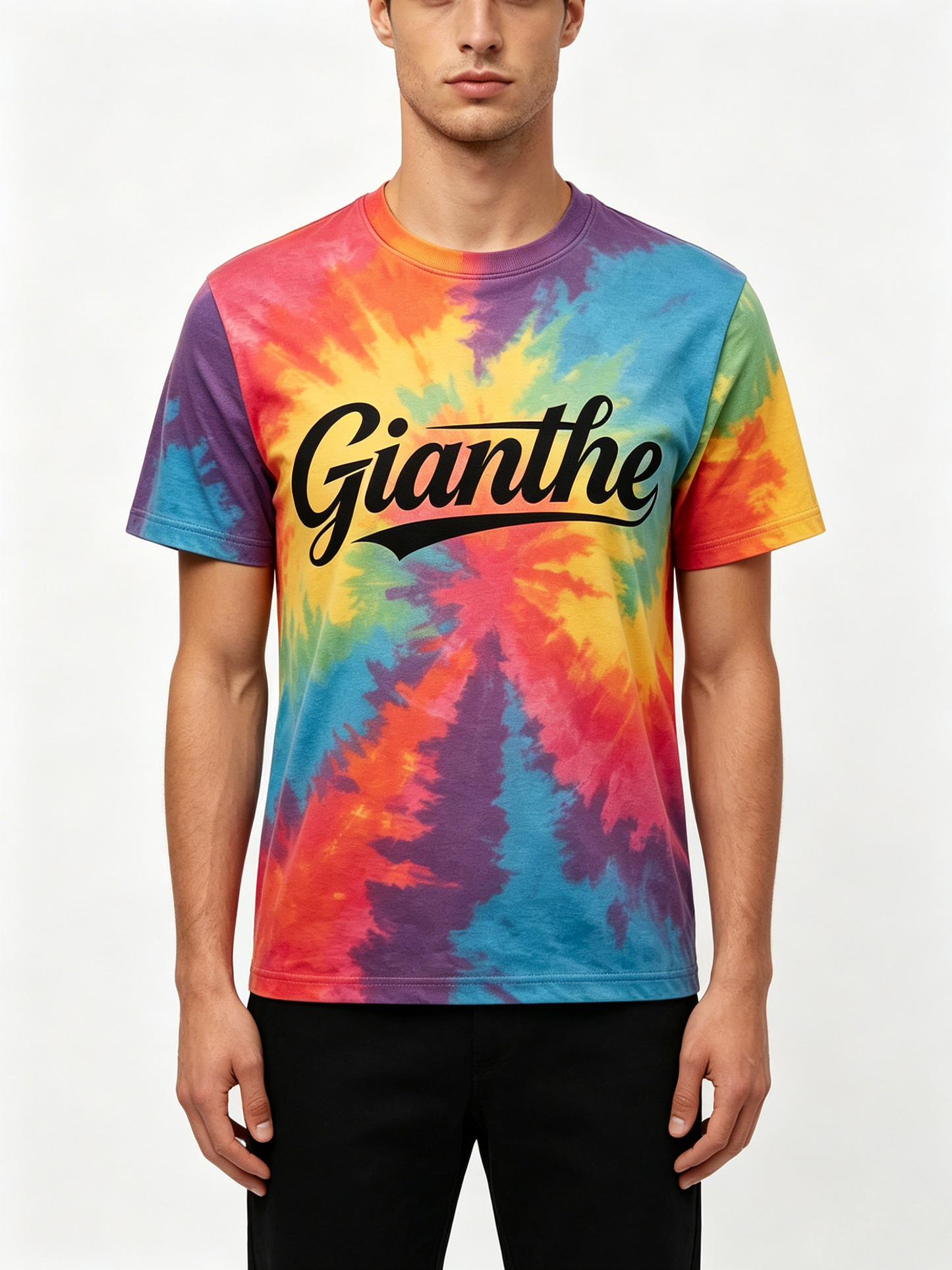 【Gianthe Rainbow Tie-Dye T-Shirt】—— Bold Retro Style & Everyday Comfort