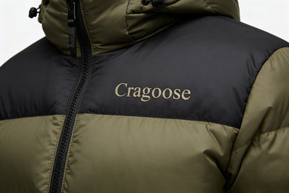 【Cragoose Two-Tone Hooded Puffer Jacket】—— Warmth & Style for Outdoor & Daily Wear