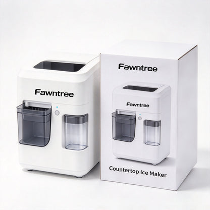 Fawntree Countertop Ice Maker Machine, Compact Portable Ice Machine with Visible Water Tank, One-Touch Control Ice Maker for Home Kitchen Bar RV Daily Use