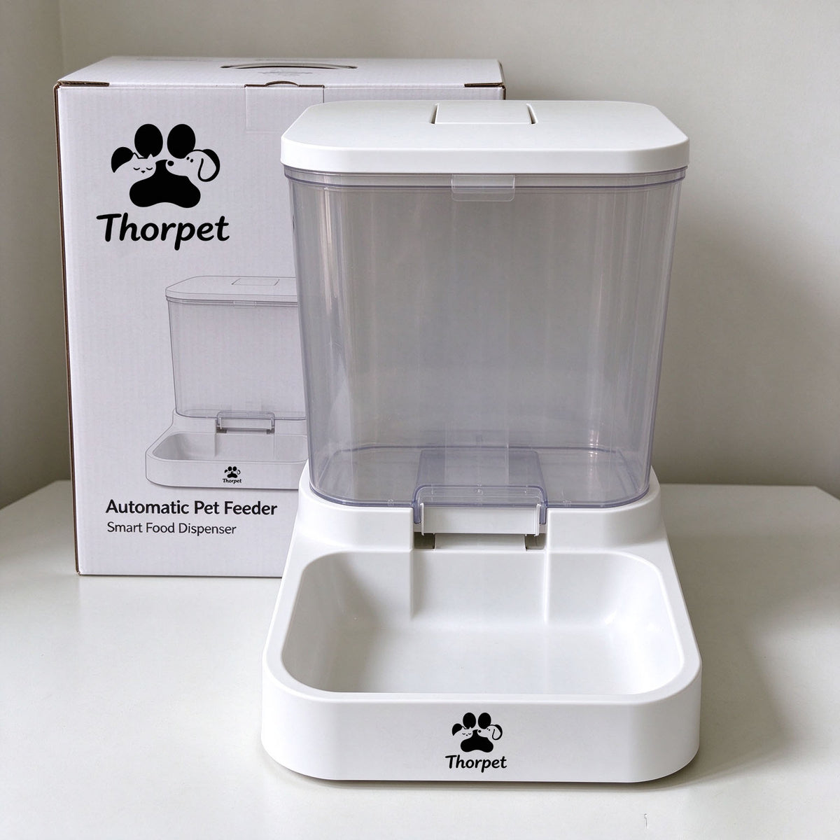 Thorpet Gravity Automatic Pet Feeder, Large Capacity Dry Food Dispenser for Cats and Small Medium Dogs