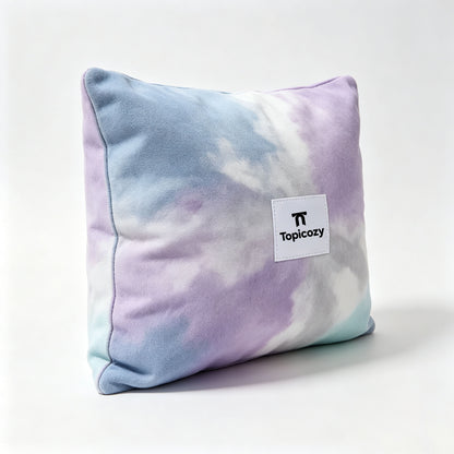 Topicozy Decorative Throw Pillow, Pastel Tie Dye Square Accent Pillow, Soft Plush Cushion for Sofa Couch Bedroom Living Room Home Decor