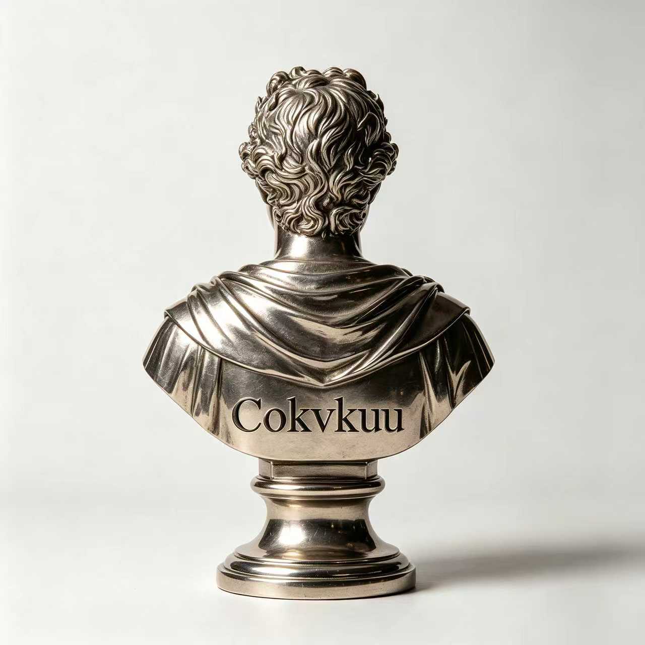 Cokvkuu Classical Greek Bust Statue, Silver Metal Apollo Sculpture, 7.9 Inch Resin & Metal Decorative Figurine for Home Office Living Room, Modern Art Decor for Shelf Tabletop Display, Unique Gift for Art Lovers