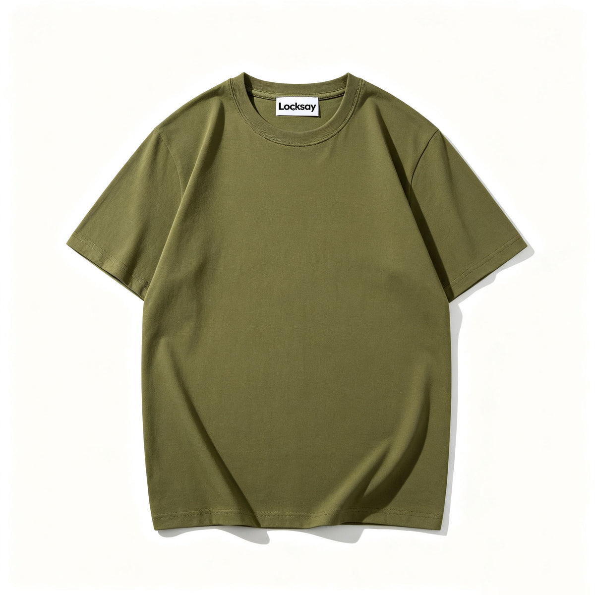 Locksay Crew Neck Short Sleeve T-Shirt, Premium Cotton Solid Color Basic Tee, Unisex Soft Breathable Casual T-Shirt for Daily Wear