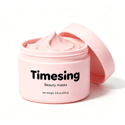 Timesing Hydrating Pink Clay Beauty Mask Deep Clean Pore Minimizing Brightening Facial Mask for All Skin Types