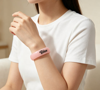 Toluv Pastel Pink Silicone Bracelet, Soft Matte Rubber Wristband, Waterproof Comfort Minimalist Bracelets for Sports Daily Casual Jewelry Gift for Women Teen Girls