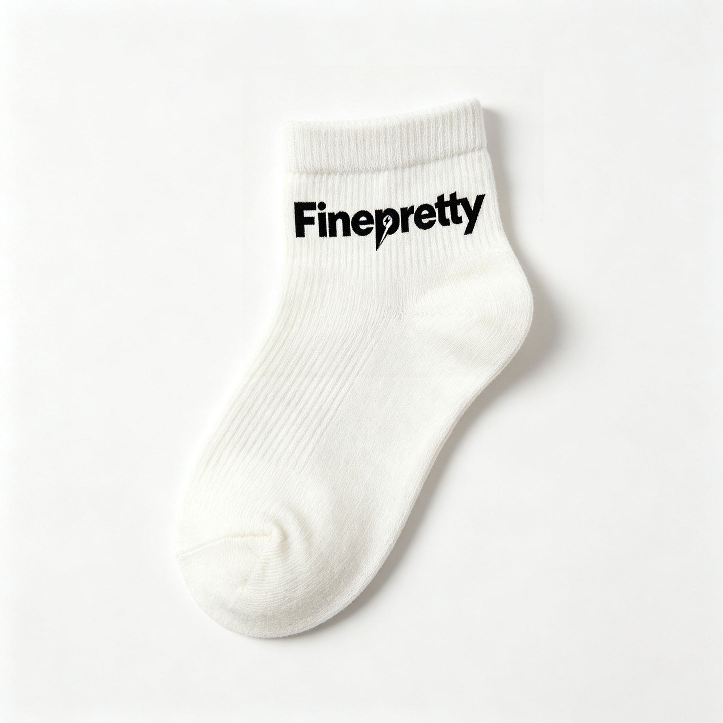 Finepretty Women’s Crew Ankle Socks, Soft Breathable Ribbed Cotton Casual Mid Calf Socks, Fashion Letter Print Athletic Daily Socks for Ladies
