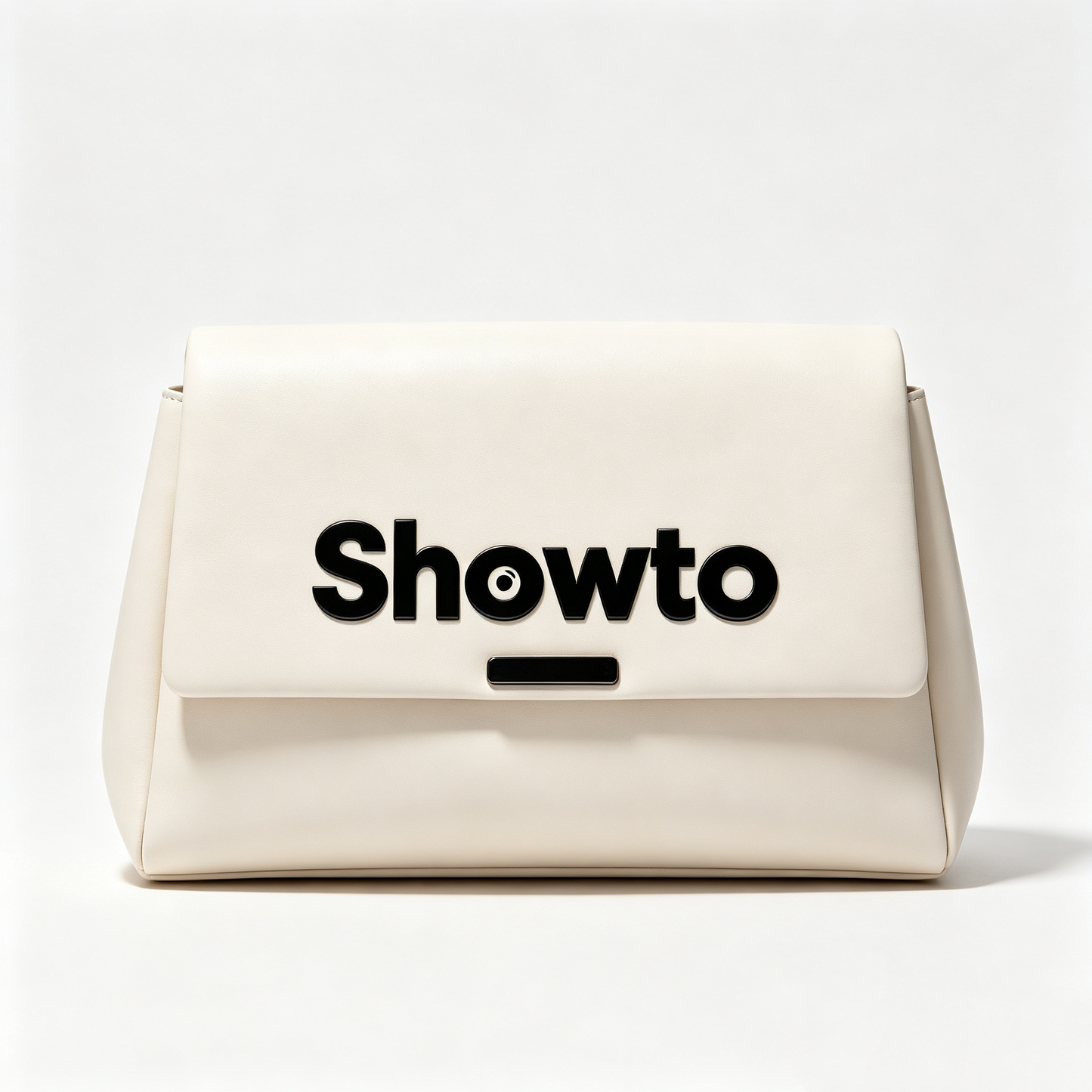 Showto Women’s Flap Shoulder Crossbody Handbag, Minimalist Cream White Faux Leather Satchel Bag, Spacious Multi-Pocket Daily Shoulder Bag, Fashion Versatile Designer Purse for Work Dating Travel