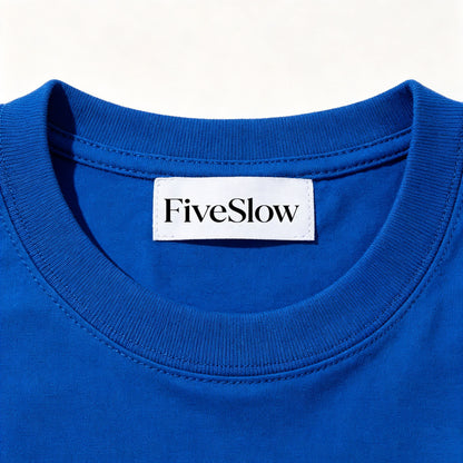 FiveSlow Men's Short Sleeve Crew Neck T-Shirt, Solid Bright Blue Basic Casual Tee, Soft Breathable Cotton T Shirt for Daily Wear Outdoor Activities