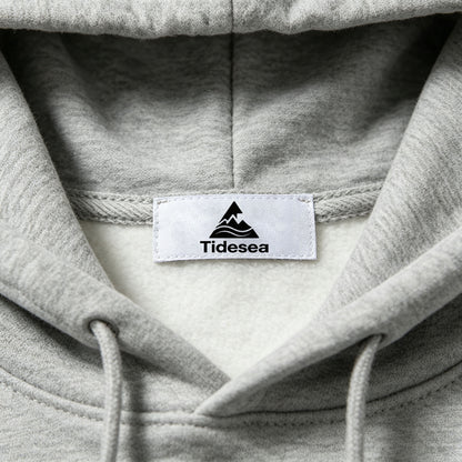 Tidesea Light Fleece Pullover Hoodie, Casual Solid Long Sleeve Hooded Sweatshirt With Pocket