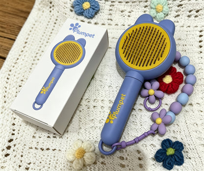 Plumpet Pet Brush, Self Cleaning Slicker Brush for Cats & Dogs, Detachable Design, Portable Pet Grooming Comb, Comes with Gift Box, Removable for Separate Packing