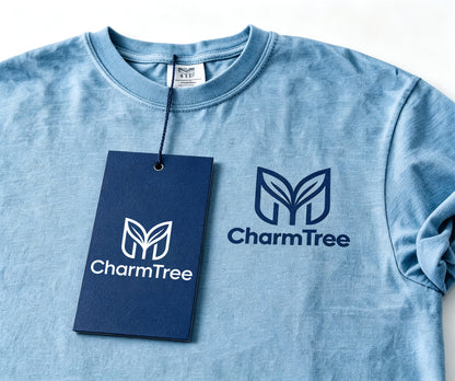 CharmTree Women's Crew‑Neck Short‑Sleeve T‑Shirt, Casual Relaxed‑Fit Everyday Tee, Soft Lightweight Dusty‑Blue Summer Top for Daily Travel Workout
