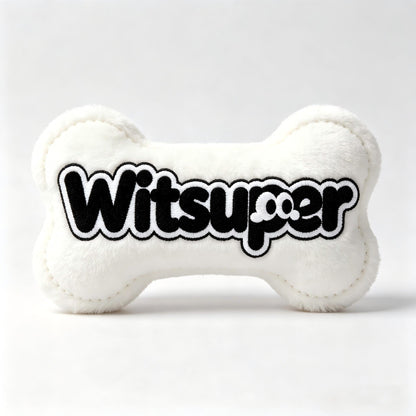 Witsuper Plush Bone Dog Toy, Soft Squeaky Stuffed Bone Chew Toy for Small Medium Dogs, Durable Interactive Puppy Toy for Teething, Indoor Play Pet Toy