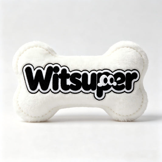 Witsuper Plush Bone Dog Toy, Soft Squeaky Stuffed Bone Chew Toy for Small Medium Dogs, Durable Interactive Puppy Toy for Teething, Indoor Play Pet Toy