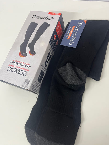 ThermoSafe Rechargeable Electric Heated Socks for Men & Women, 3 Heat Settings Battery Powered Warm Socks, Winter Thermal Foot Warmers for Skiing, Camping, Hunting, Outdoor Work