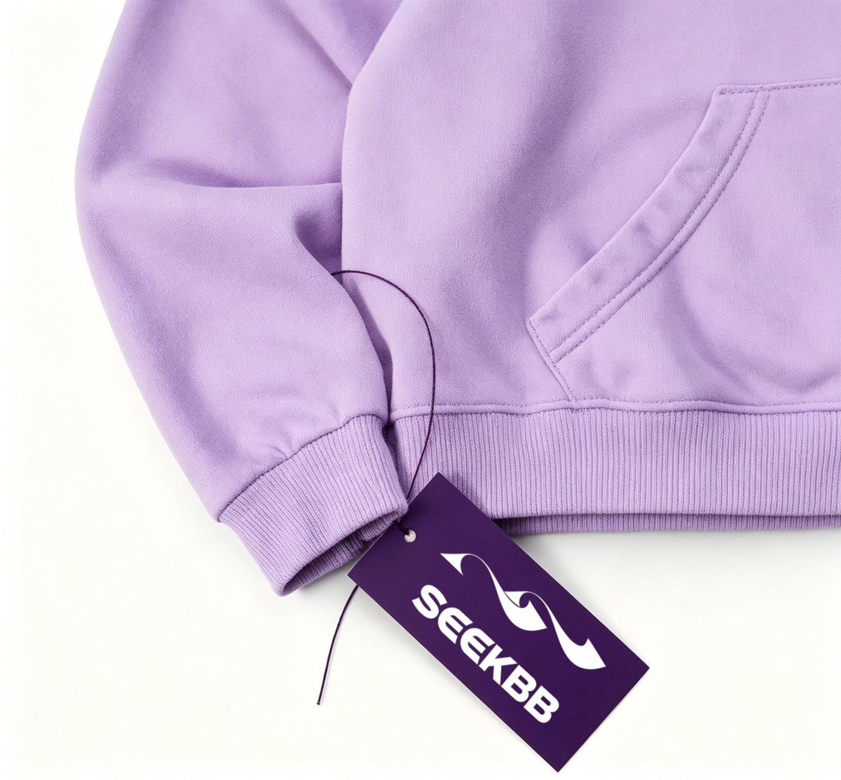SEEKBB Light Purple Cropped Hoodie, Unisex Drop Shoulder Hooded Sweatshirt, Trendy Graphic Print Cropped Top