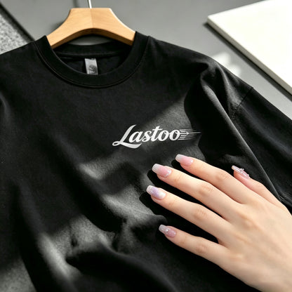 Lastoo Men's Classic Crew Neck Short‑Sleeve T‑Shirt, Casual Loose‑Fit Basic Tee Shirt, Soft Breathable Solid Black Summer Top for Daily Workout Outdoor