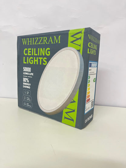 WHIZZRAM LED Ceiling Light, 12 Inch Flush Mount Ceiling Light Fixture, Ultra Slim Round Ceiling Lamp, 50000 Hours Long Lifespan, 80% Energy Saving, High Brightness & High CRI, Modern Ceiling Light for Bedroom Kitchen Bathroom Living Room Hallway