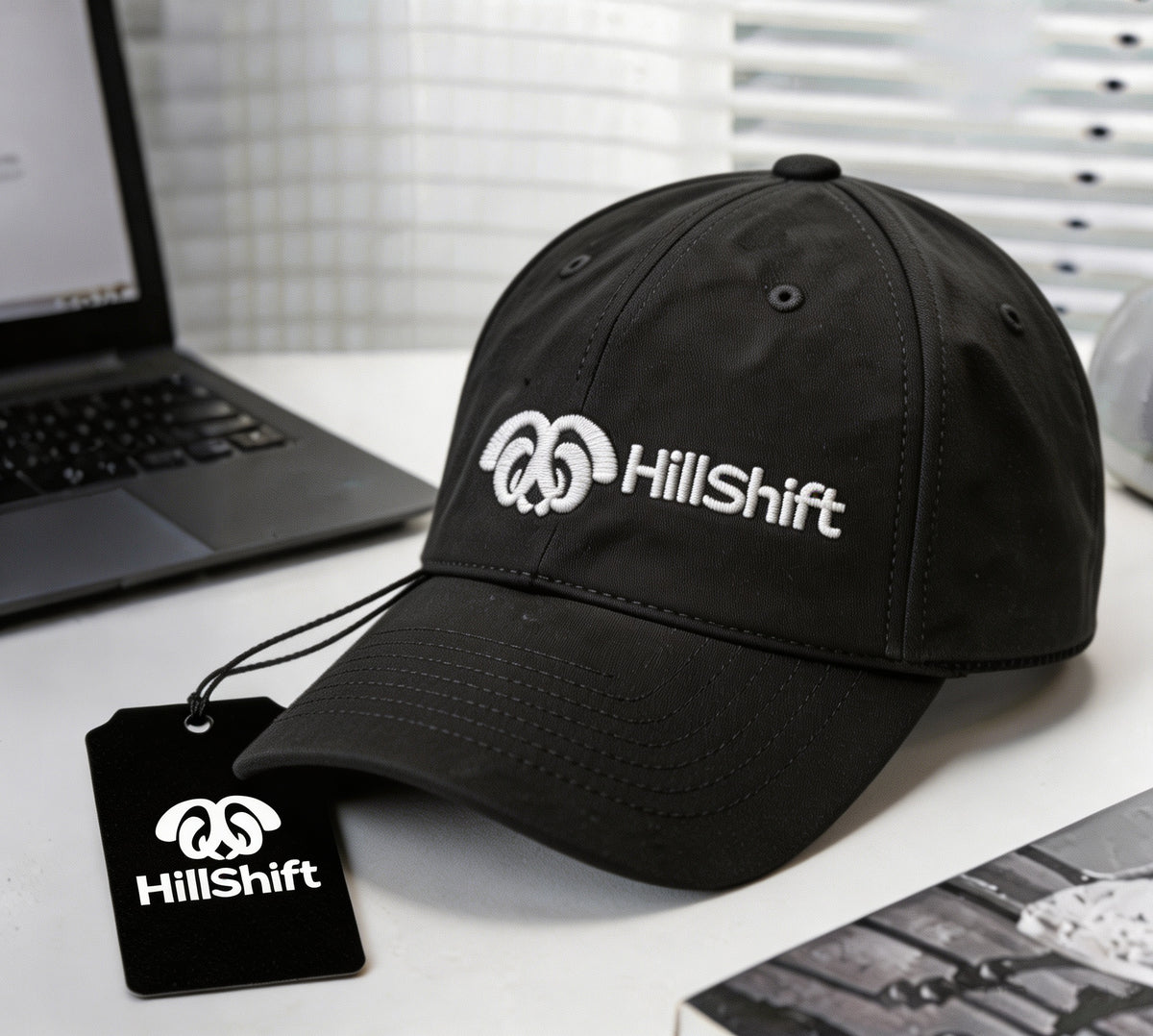 HillShift Unisex Baseball Cap, Quick Dry Lightweight Dad Hat with 3D Embroidery Logo, Adjustable Outdoor Sports Trucker Hat for Men Women