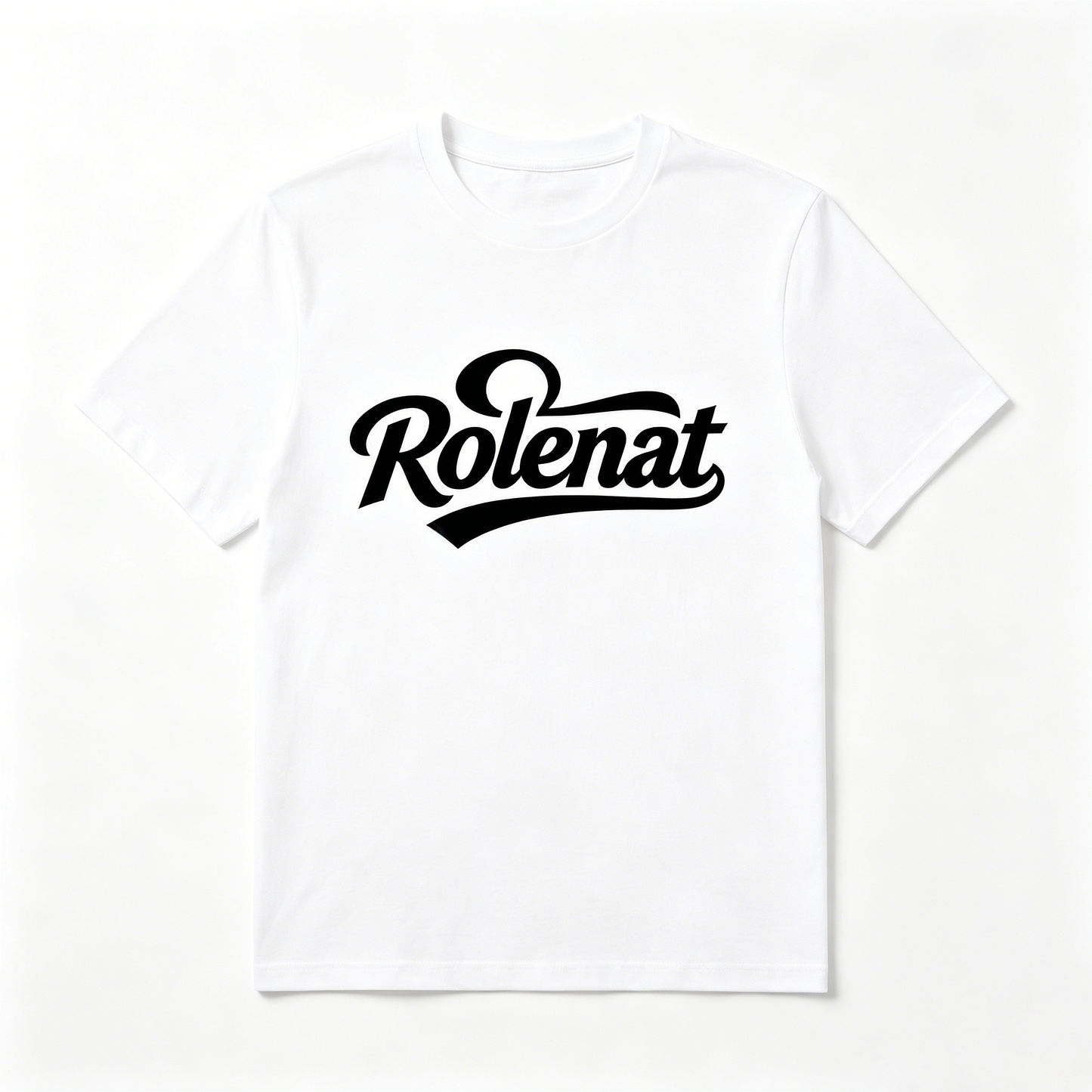 Rolenat Vintage Script Men Crew Neck T Shirt Loose Soft Cotton Short Sleeve Shirts Casual Workout Street Tops