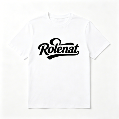 Rolenat Vintage Script Men Crew Neck T Shirt Loose Soft Cotton Short Sleeve Shirts Casual Workout Street Tops