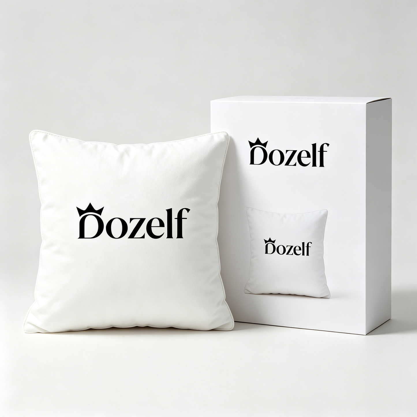 Dozelf Decorative Square Throw Pillow, Soft Accent Cushion for Sofa, Couch, Bed & Living Room, Vacuum Compressed Packaged Fluffy Home Decor Pillow