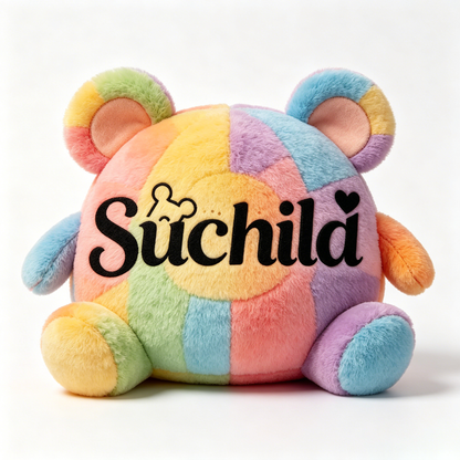【Suchild Rainbow Patchwork Bear Plush Toy】—— Lovely Choice of Decoration & Companion