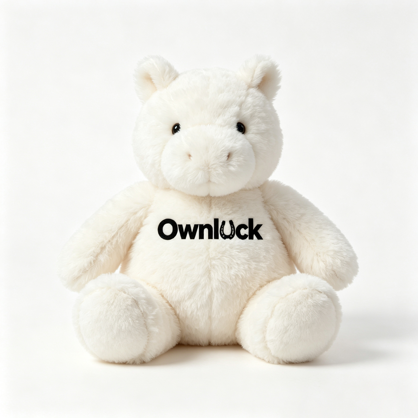 Ownluck Soft White Hippo Stuffed Animal Plush Toy, Fluffy Huggable Hippopotamus Plush Doll for Kids & Adults, Comfort Bedtime Companion Gift
